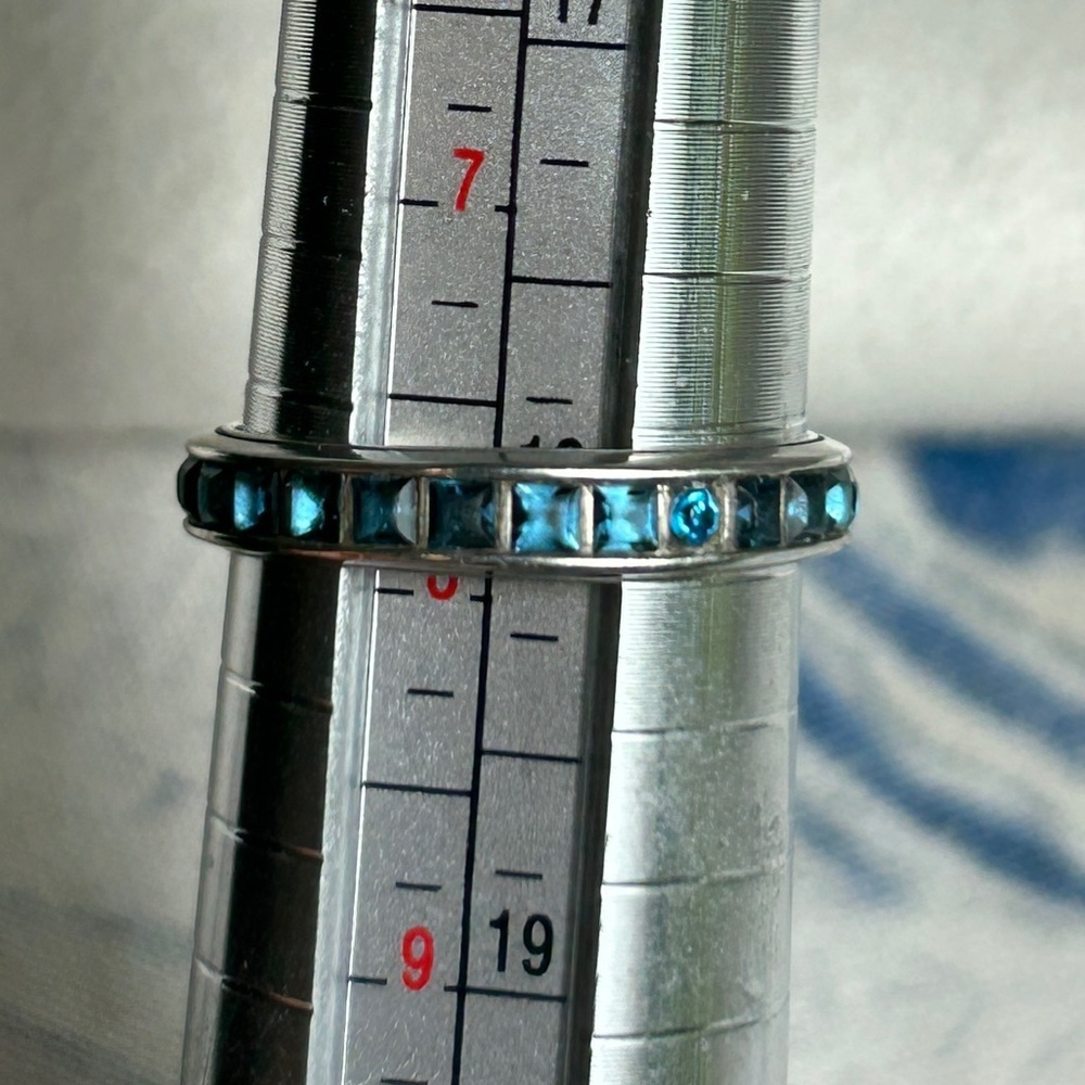 Brighton Blue Eternal Ring Stackable Silver Plate… - image 8